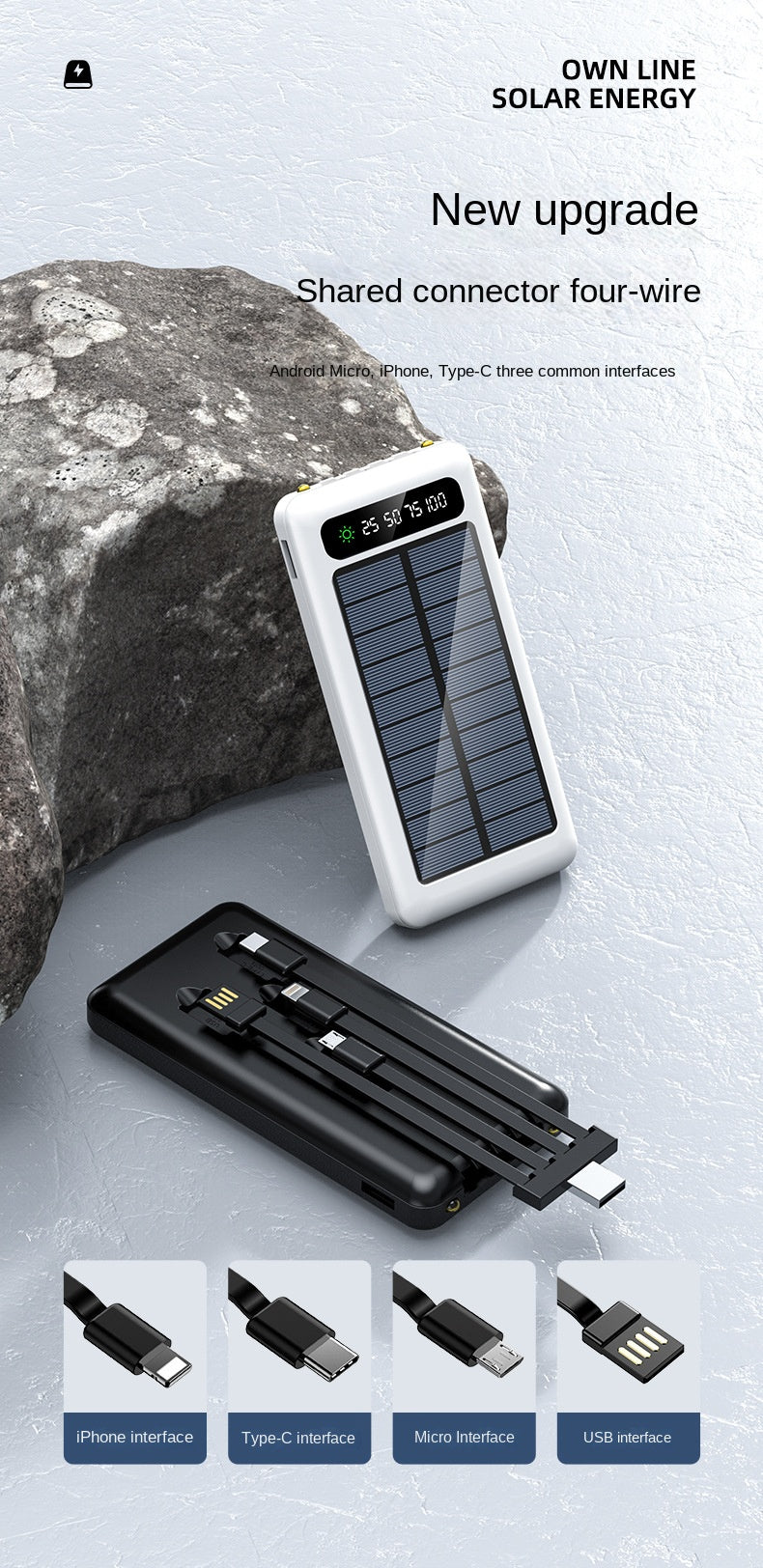 Solar Power Bank - 20000mah