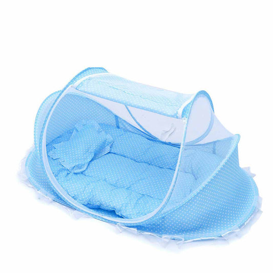 Portable Folding Infant Newborn Baby Anti-Mosquito Cradle Bed Tent_0